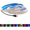 Vrabocry Striscia LED 5 V 2835, 5 mm, PCB, larghezza 120 LED/m, 1 LED per taglio, bianco caldo, 5 m, diodo a nastro flessibile, luci USB, per decorazione della stanza
