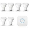 Philips Hue Kit di avviamento - GU10 - con 6 Faretti LED - Luce da bianca calda a bianca fredda - Include Hue Bridge - Hue White Ambiance