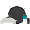 LIVOO Robot Aspirapolvere Connesso - Livoo - Doh145 Wash'up - 1000 Pa - 70 Min - 2 Serbatoi - Nero