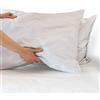 IlGruppone Coppia federe per Cuscino guanciale Letto 100% Cotone Made in Italy con Patella Interna - Bianco - 52x80 cm