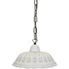 arteramefeerro Lampadario a sospensione in ceramica bianca traforata e decorata a mano - 32cm diametro 100% Made in Italy nostra produzione