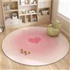 Odot Tappeto Sedia Ufficio Gaming Rotondo, Tappeto Salvapavimento Antiscivolo Protettore del Pavimento Tappetino per Sedia da Ufficio con Ruote per Parquet (Cuore rosa,120cm)