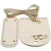 Blausky 1 set di accessori per borsa fai da te, tracolla in PU e pelle fondo borsa, fondo borsa con fori per uncinetto, accessori in pelle per borsa a maglia borsa a mano borsa a tracolla, bianco