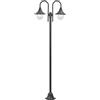 Tidyard Lampione,da Giardino,con 2 Lampade,220 cm,in Alluminio,Bronzo,Lanterne da Giardino Esterno in Alluminio,Lampione da Esterno in Alluminio 220 cm
