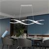 WJYCYN Spirale Luci a sospensione Cromo moderne a LED Lampada per sala da pranzo dimmerabile L120cm 78W Disegni creativi Tavolo da pranzo regolabile in altezza Cucina Ufficio Illuminazione 6400LM