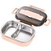 EasyByMall Lunchbox termico in acciaio inox, portapranzo termico con posate: capacità 1 l, design portatile, per uomini, donne, studenti, scuola, ufficio (rosa)