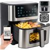 Ruhhy Friggitrice ad aria calda 8L XXL con rivestimento antiaderente - Frittura senza olio - Air Fryer per la famiglia, cucina sana con touchscreen e 10 programmi - RUHHY