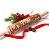 XINBADA Mattarello in rilievo con presepe natalizio, perfetto per decorare biscotti, mattarello in legno per biscotti e pasticcini, stampo per biscotti a tema natalizio