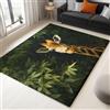 Generico Tappeto Salotto 120 x 170 cm, Morbido Tappeto Scendiletto Camera da Letto Animale Giraffa Tropicale Giungla Tappeti Lavabili per Salotto Cameretta Bambino Pieghevole