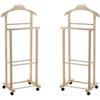 MA MAISON Doppio Indossatore da Camera in Legno di Faggio 43x33xH105cm Per Ordinare e Tenere in Perfetto Stato i Tuoi Abiti - Elegante e Funzionale in Tutti gli Ambienti (Doppio, Faggio Naturale)