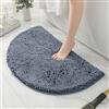 HYFAN Tappeto da bagno semicircolare in ciniglia e microfibra, antiscivolo, super assorbente, asciugatura rapida, morbido, tappetino per vasca da bagno, lavabile in lavatrice
