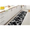 GLHOME Idee per la casa GL Home Tappeto Cucina Antiscivolo Made in Italy Passatoia Antimacchia Multiuso Corridoio Soggiorno Lavabile in Lavatrice - Face Nero - 50x250 cm