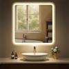 CLP Specchio da bagno Jericho con illuminazione, specchio da bagno antiappannamento, specchio da parete con luce LED, dimmerabile, Dimensione:80x80 cm