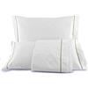 Manifattura Tessile Lenzuola Percalle Cotone Egiziano Bianco con Bacchetta Ricamata - Tortora, 170x200 Matrimoniale Standard