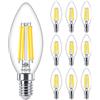 PHILIPS Confezione da 10 lampadine LED Philips Master Value da 3,4 W (ricambio 40 W) B35, dimmerabili, attacco Edison piccolo E14 SES, 2700 K, bianco caldo, 470 lumen, 15000 ore, luce trasparente (10)