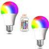 WANGPEI Lampadina LED E27 RGB Colorata,15W Lampada a Vite Edison Dimmerabile Cambia Colore con Telecomando IR,Luci D'atmosfera a 16 Colori per Casa,Feste,Bar,Luci per Effetti Scenici ecc.2 Confezioni