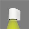 Partenopea® Applique lampada cubo da parete a muro gu10 max 10w led per interno esterno IP65 moderno faretto monoemissione (Tondo Bianco, Luce Calda 3000K)