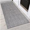 Comart - Tappeto Cucina Trama - 50x120 cm - Antiscivolo - Assorbente - Facile da Pulire - Passatoia in Poliestere Intrecciato - Resistente - Moderno - Runner per Corridoio e Entrata - Grigio