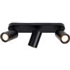 Ledvion Faretto LED Soffitto Nero 3 luci Rettangolare GU10 3W bianco freddo | Lampadina inclusa per corridoio soggiorno cucina camera e ambienti interni asciutti