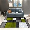 ARUGYTEI Tappeto 150 x 180 cm Pelo Corto design moderno, Tappeti Lavabile Antiscivolo Camera Cucina Soggiorno Salotto cameretta,quadrato grigio nero,Grass green,150 x 180 cm