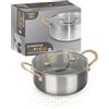 KASANOVA Casseruola 20 cm triplo strato Tri Ply - Gold con coperchio