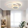 Partenopea Plafoniera Lampadario da soffitto a led con 3 Luci cerchi Design Stile Moderno Lampada per Camera Cucina Salotto Locali Commerciali (3 cerchi Luce Naturale)
