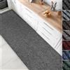 Floordirekt Granada - Runner da cucina, tappeto per cucina e corridoio, moderno, antiscivolo, con struttura a costine, pelo assorbente (grigio, 80 x 700 cm)