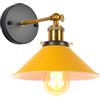 iDEGU Lampada da Parete Vintage, 22cm Applique da Parete Interno Lampadario Plafoniera Regolabile E27 Illuminazione da Parete Moderna per Camera da Letto, Soggiorno, Camera per Bambini (Giallo)