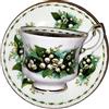 AngiesStrickZauber Tazza da collezione, Royal Albert/Mai - May, 1 tazza e 1 piattino, in miniatura, originale, Bone China/Rofu/Action/Kik