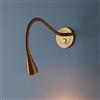 HerfsT Lampada da lettura per montaggio a parete dorata Lampada da comodino a LED Applique da parete flessibile a collo di cigno con interruttore a pressione, Lampada da lettura moderna per testiera della c