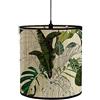 Generic Paralume Moderno Rotondo per Lampade da Tavolo e da Terra, Paralumi a Sospensione con Motivo Vintage a Foglia di Palma per Soggiorno, Cucina, Camera da Letto, Corridoi (Verde Scuro,30x30x30cm)
