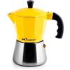 INOXPRAN Caffettiera in alluminio con caldaia in acciaio inox tazze tre giallo