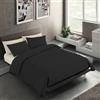 BANZAII TEXTILE INNOVATOR ONLINE Banzaii Set Copripiumino Singolo Microfibra Manopesca Double Face | Copripiumino 150x200 cm, Morbido Effetto Manopesca No Stiro con Federa Double Face, Nero/Nero, Made in Italy