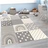 Paco Home Tappeto per bambini cameretta bambine bambini diversi motivi e dimensioni, Dimensione:80x150 cm, Colore:Grigio 4