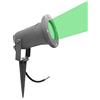Partenopeautensili® Faretto orientabile con picchetto gu10 da esterno giardino segnapassi luce lampada a led (Luce Verde, ARMATURA GRIGIA)