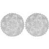 BOMHCS Set di 2 centrini rotondi all'uncinetto, da 25,4 cm a 28 cm, per cucina, tè, caffè, bar, tovagliette, tovagliette fatte a mano (grigio chiaro, da 25,4 cm a 28 cm, 2 pezzi)