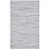 Pierre Tappeti Tappeto NATURAL GRIGIO tinta unita stile kilim effetto fibre naturali 100% cotone annodati a mano, passatoia stuoia cucina multiuso lavabile cm.55x230