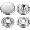 QUARKZMAN 30 Set Bottoni Automatici a Pressione 12.5mm Chiusure a Scatto Metallo Bottoni a Pressione in Lega da Cucire Jeans per Borse Pelle Barche,Argento