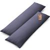 NatureMark Confezione da 2 federe per cuscini in jersey, per dormire lateralmente, cuscino per il collo, conformi all'OEKO-TEX, da 40 x 145 cm, in diversi colori e dimensioni, Grigio antracite