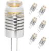 POCKETMAN Lampadine LED G4 AC/DC 12V 2W COB Lampadina 300LM Lampadina LED bi-pin G4 bianca fredda/calda per la decorazione di interni, confezione da 6 (bianco caldo)