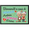 STAMPATEK Zerbino Personalizzato Festa Dei Nonni, Tappeto D'Ingresso Casa, Regalo Compleanno, da Interno 60x40cm, Benvenuti A Casa Dei Nonni ZER11
