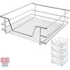 tectake® Cassetto Telescopico - 4 x 50 cm - Cassetto Estraibile per Cucina, Ripiano Scorrevole, Binario Telescopico, Organizer Cromato per Mobile da Cucina, Cassettiera Salvaspazio