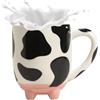 Generisch Mucca Caffè Tazza Strana Mucca Latte Tazze Con Mammella, Divertente Tazza Con Motivo Mucca, Ceramica Dipinta A Mano 430 Ml