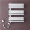 doporro Scaldasalviette Elettrico Bagno con Termostato Digitale e Funzione Timer 76x60cm 600W Bianco, Termoarredo Elettrico Temperatura Regolabile, Radiatore da Parete Verticale - FN