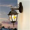 Licht-Erlebnisse Easylight Applique vintage Salzburg elegante color rame antico in stile Tiffany E27 H:32 cm arredamento e illuminazione da esterno per giardino terrazzo