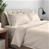 Clara Home Milano CLARA HOME Lenzuola Completo Letto Matrimoniale Colore Zighy Beige, Lenzuola Elasticizzate per Tutte le Stagioni, Completo di Federe per Guanciali