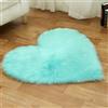 Tomifine Tappeto Imitazione Lana Lungo Pelliccia Morbida Forma di Cuore Tappeti Imitazione Della Pelliccia Decorazione per Camera da Letto, Soggiorno, Divano, Tappetino per Il Letto (70 x 90 cm,Blu Chiaro)
