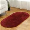 Tomifine Imitazione Lana Tappeto, Soffice Faux Tappeti Pelliccia, Adatto per Tappeto per Soggiorno, Lungo Pelliccia Morbida, Soffice, Tappetino per Il Letto (50 x 80 cm,Rosso Scuro)