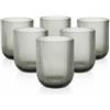 MECSAL CASALINGHI Set 6 Bicchieri Vetro Rigato 300 ml - Bicchieri Acqua e Cocktail Design Moderno, Bicchieri Colorati Eleganti per Tavola e Cucina, Resistenti Lavastoviglie, Tumbler in Vetro (Grigio)