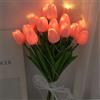 EONANT 10 pezzi di tulipani artificiali con luci LED, bouquet di tulipani al tatto realistico, alimentato a batteria, ideale per Natale, vacanze, matrimonio, fotografia, decorazione della casa, regali